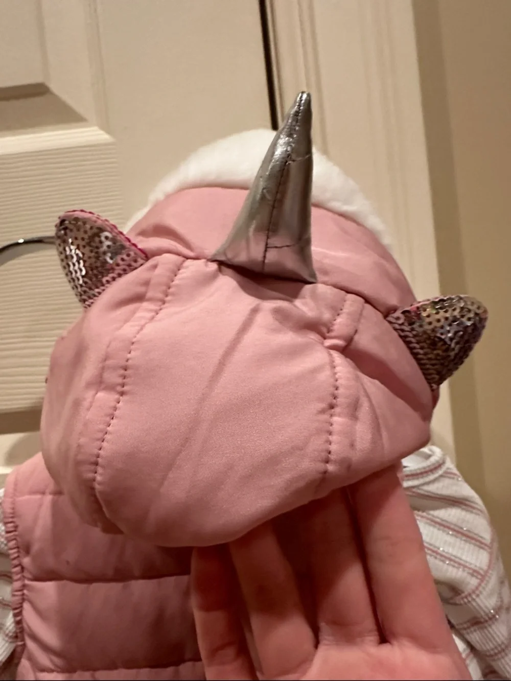 Little Lass Unicorn Puffer Vest Set with Silver Accents - Picture 3 of 7